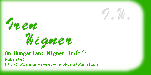 iren wigner business card